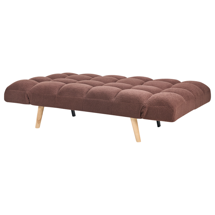 Beliani - INGARO - Slaapbank - Bruin - Bouclé