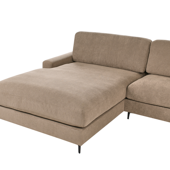 Beliani - MALOY - Hoekbank - Bruin - Rechtszijdig - Polyester