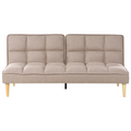Beliani - SILJAN - Slaapbank 3-zits - Lichtbruin - Polyester