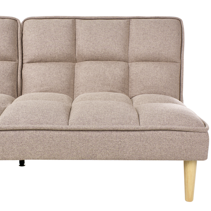 Beliani - SILJAN - Slaapbank 3-zits - Lichtbruin - Polyester