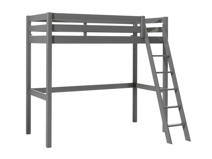 LUCEVI - Pino Mezzanine bed + Ladder + Bureau - Grijs - 90x200 cm