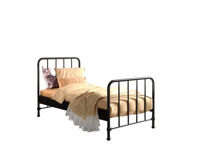 LUCEVI - Bronxx bed + Nachtkastje - Zwart - 90x200 cm