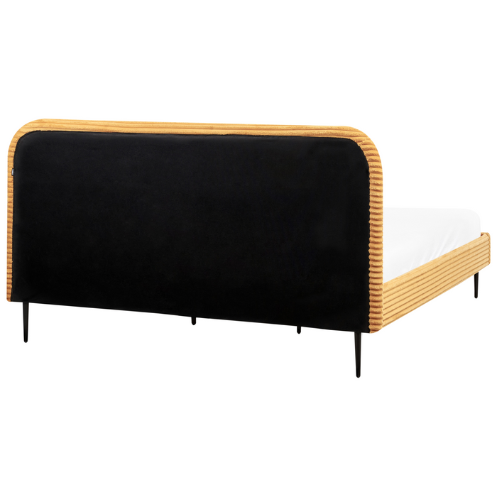 Beliani - FLAYAT - Tweepersoonsbed - Oranje - 180 x 200 cm - Corduroy
