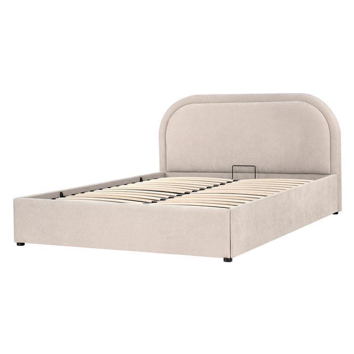 Beliani-QUILLIEN-Bed met opbergruimte-Beige-140 x 200 cm-Polyester