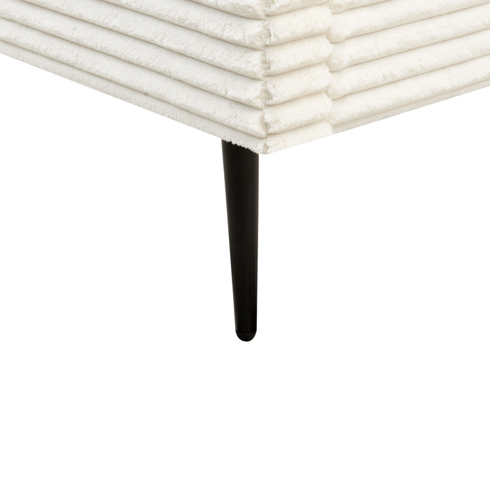 Beliani-FLAYAT -Tweepersoonsbed-Gebroken wit-160 x 200 cm-Corduroy