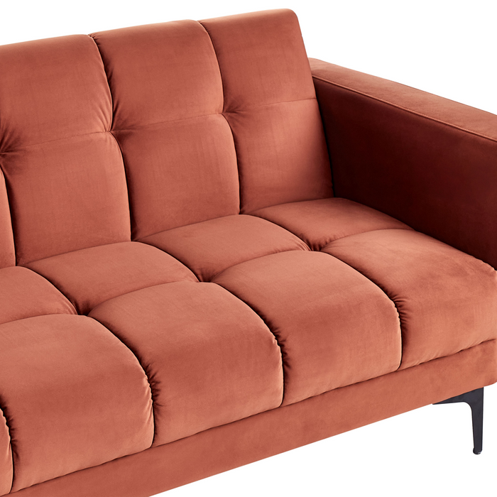 Beliani-ALNES-Hoekbank 4-zits-Lichtrood-Rechtszijdig-Polyester