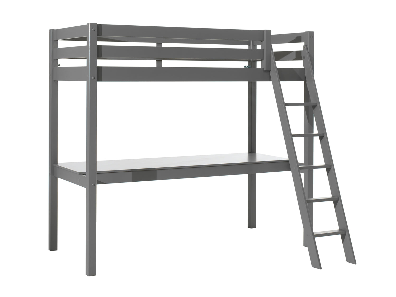 LUCEVI - Pino Mezzanine bed + Ladder + Bureau - Grijs - 90x200 cm