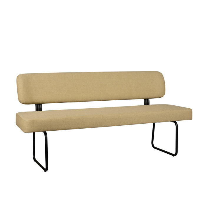 Eetkamerbank Lerdal - Geel - Textiel - 175x88x65cm (BxHxD)