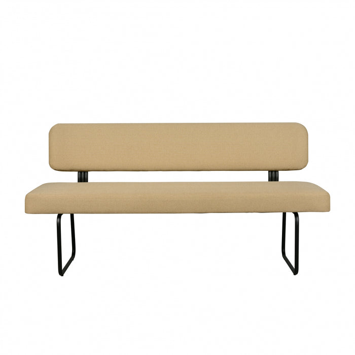 Eetkamerbank Lerdal - Geel - Textiel - 175x88x65cm (BxHxD)