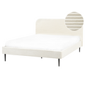 Beliani-FLAYAT -Tweepersoonsbed-Gebroken wit-160 x 200 cm-Corduroy