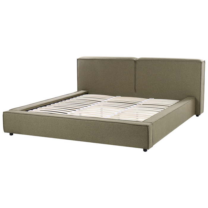 Beliani - LINARDS - Tweepersoonsbed - Groen - 180 x 200 cm - Stof