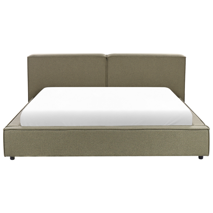 Beliani - LINARDS - Tweepersoonsbed - Groen - 180 x 200 cm - Stof