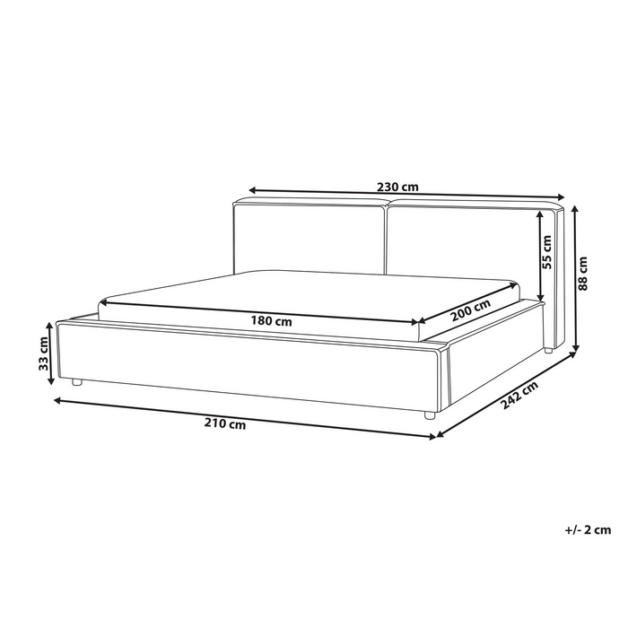 Beliani - LINARDS - Tweepersoonsbed - Groen - 180 x 200 cm - Stof