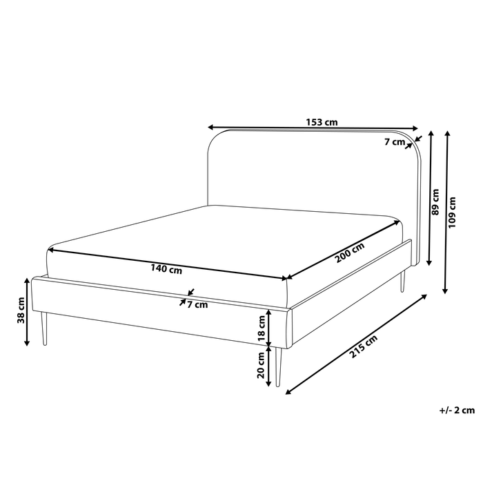 Beliani - FLAYAT - Tweepersoonsbed - Oranje - 140 x 200 cm - Corduroy
