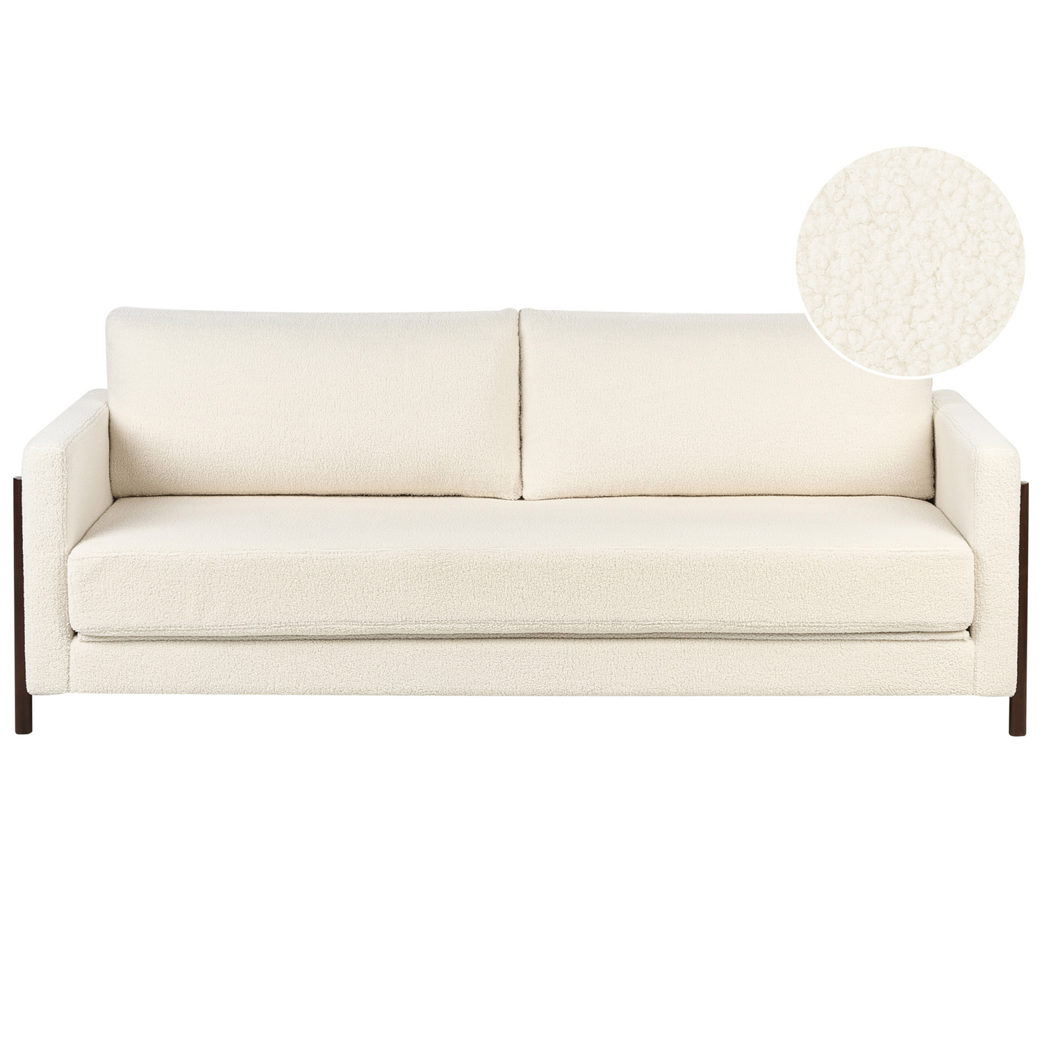 Beliani - ORSA - Slaapbank - Wit - Bouclé