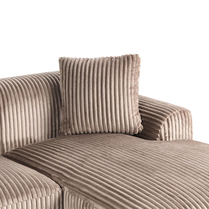 Beliani-STENUM-Hoekbank 3-zits-Lichtbruin-Linkszijdig-Corduroy