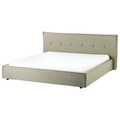 Beliani - LESTRE - Tweepersoonsbed - Groen - 180 x 200 cm - Linnen