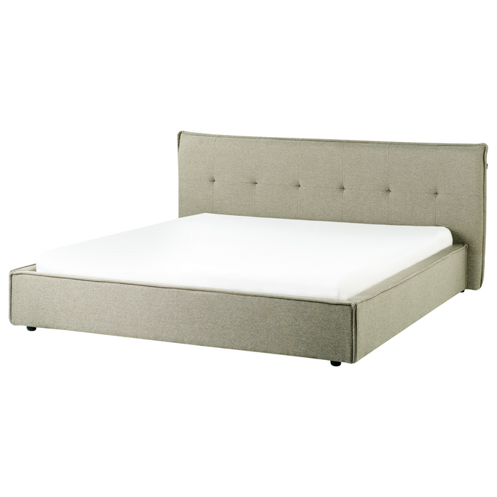 Beliani - LESTRE - Tweepersoonsbed - Groen - 180 x 200 cm - Linnen