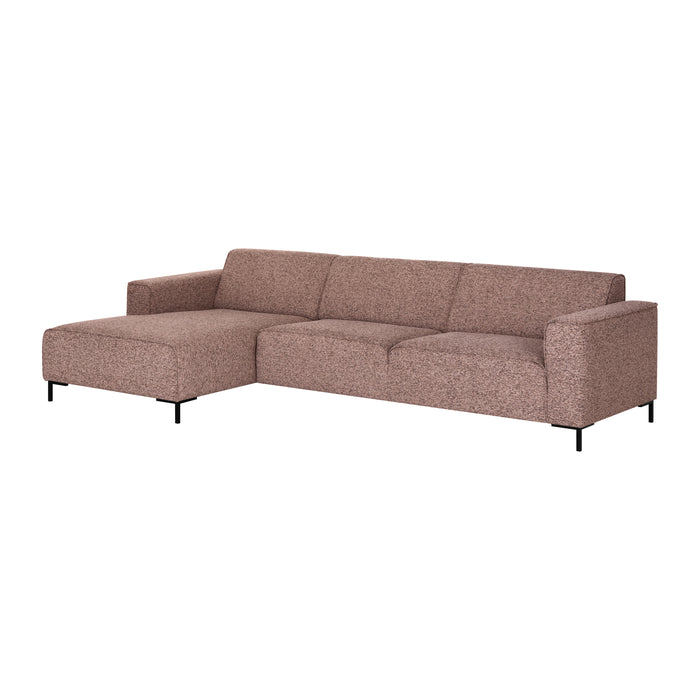 by fonQ Loft Hoekbank met Chaise Longue Links - Chenille Melange - Blush
