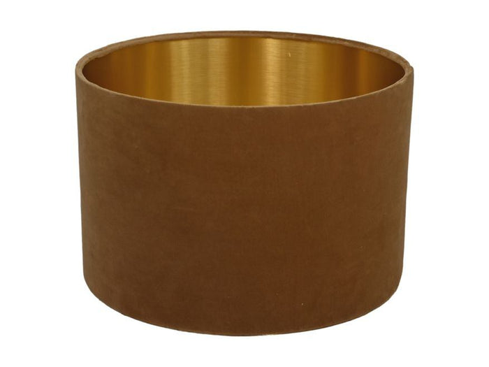 HSM Collection-Ronde Lampenkap-ø42x28-Beige|Goud-Stof