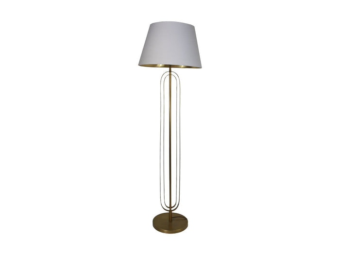 HSM Collection-Ronde Lampenkap Conisch-ø35-ø52x32-Wit|Goud-Katoen