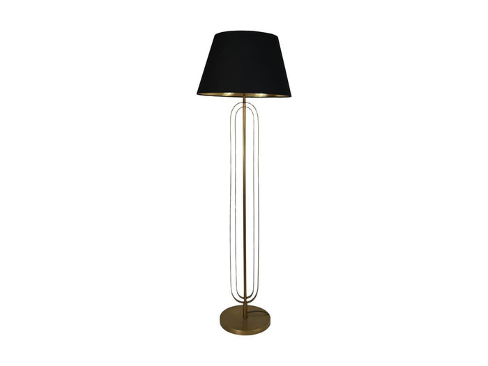 HSM Collection-Ronde Lampenkap Conisch-ø35-ø52x32-Zwart|Goud-Stof