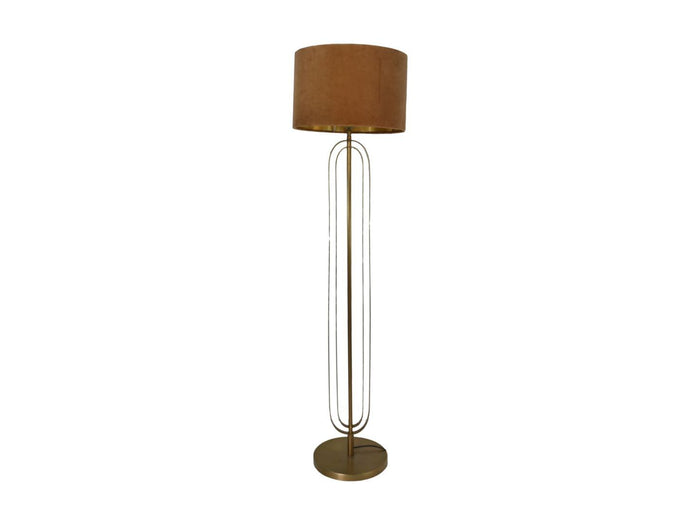 HSM Collection-Ronde Lampenkap-ø42x28-Beige|Goud-Stof