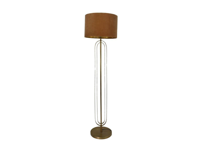 HSM Collection-Ronde Lampenkap-ø42x28-Beige|Goud-Stof