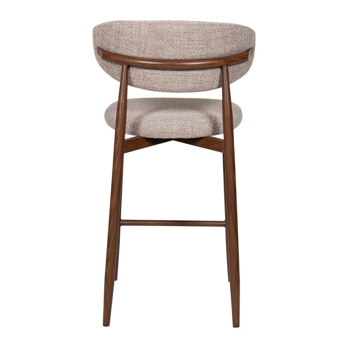 Giga Meubel - Barkruk Taupe|Walnoot - Alexia - Set van 2
