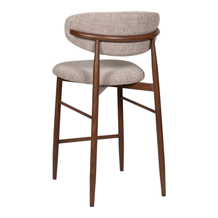 Giga Meubel - Barkruk Taupe|Walnoot - Alexia - Set van 2