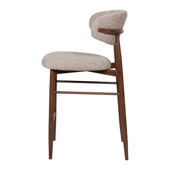 Giga Meubel - Barkruk Taupe|Walnoot - Alexia - Set van 2