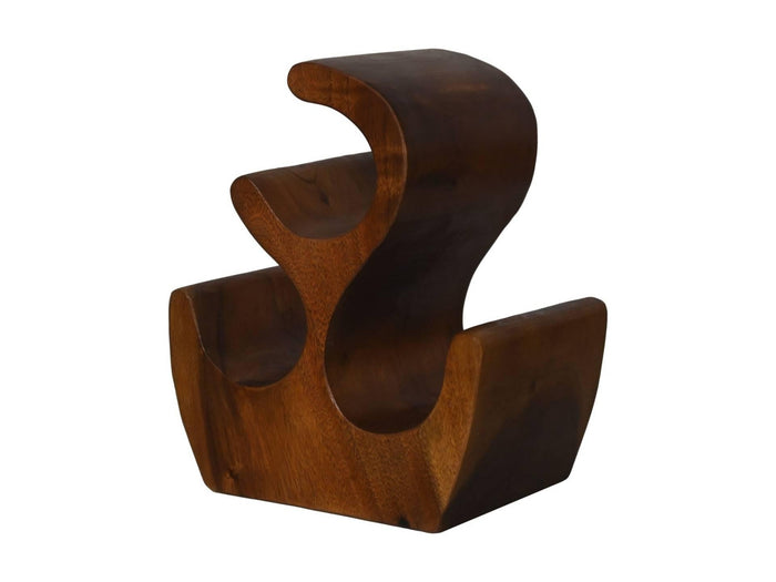 HSM Collection-Staand Wijnrek Vins 3 Flessen-25x18x31-Bruin-Munggur