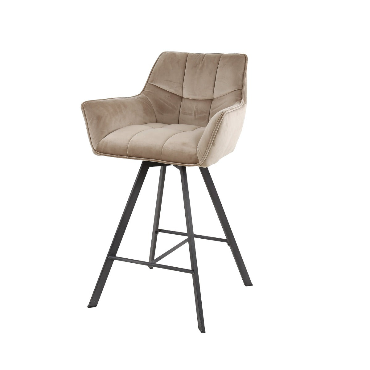AnLi Style Barstoel raster draaibaar - Champagne velours - set van 2