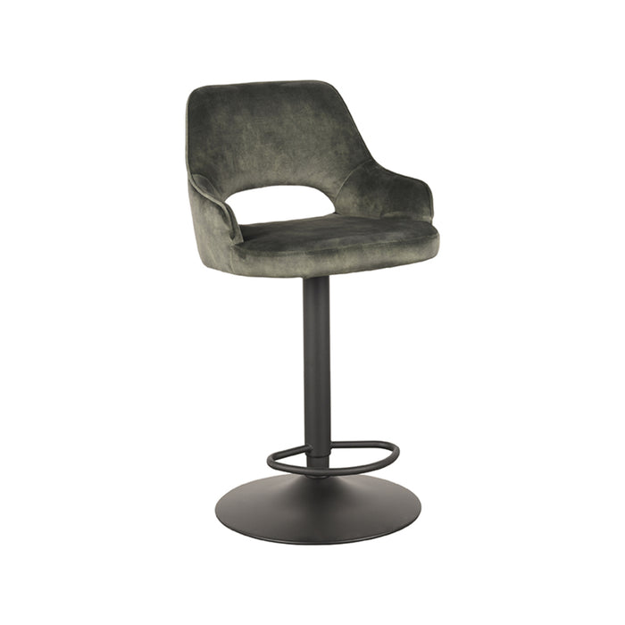 LABEL51 - Barkruk Fer - Hunter Velours - Zwart Metaal