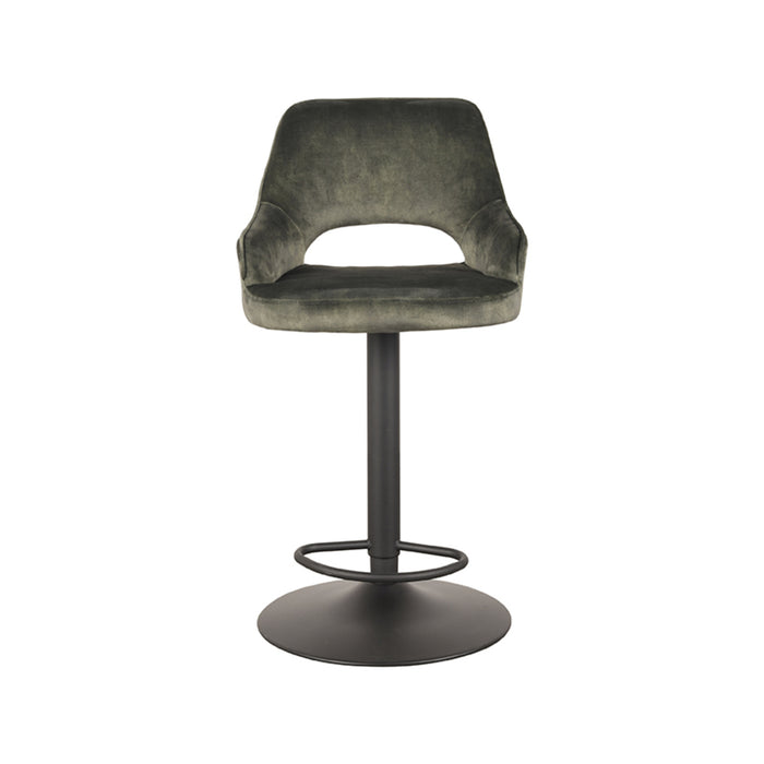 LABEL51 - Barkruk Fer - Hunter Velours - Zwart Metaal