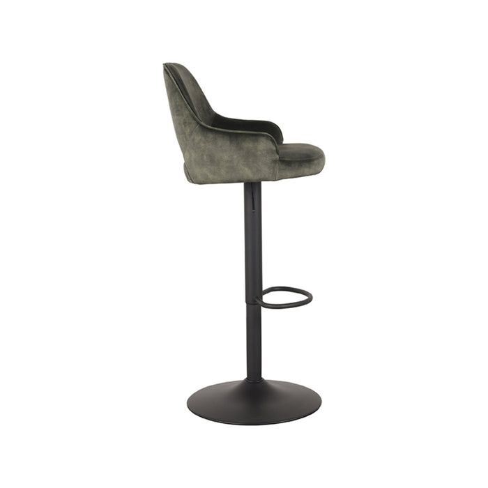 LABEL51 - Barkruk Fer - Hunter Velours - Zwart Metaal