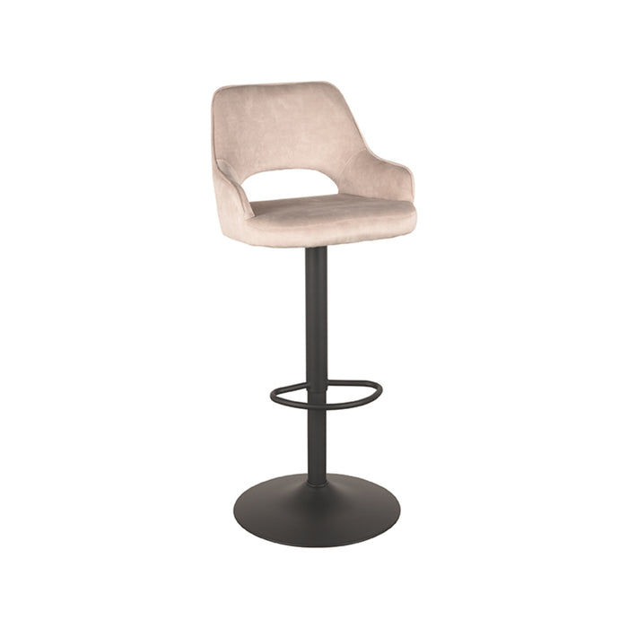 LABEL51 - Barkruk Fer - Naturel Velours - Zwart Metaal