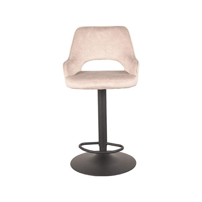LABEL51 - Barkruk Fer - Naturel Velours - Zwart Metaal