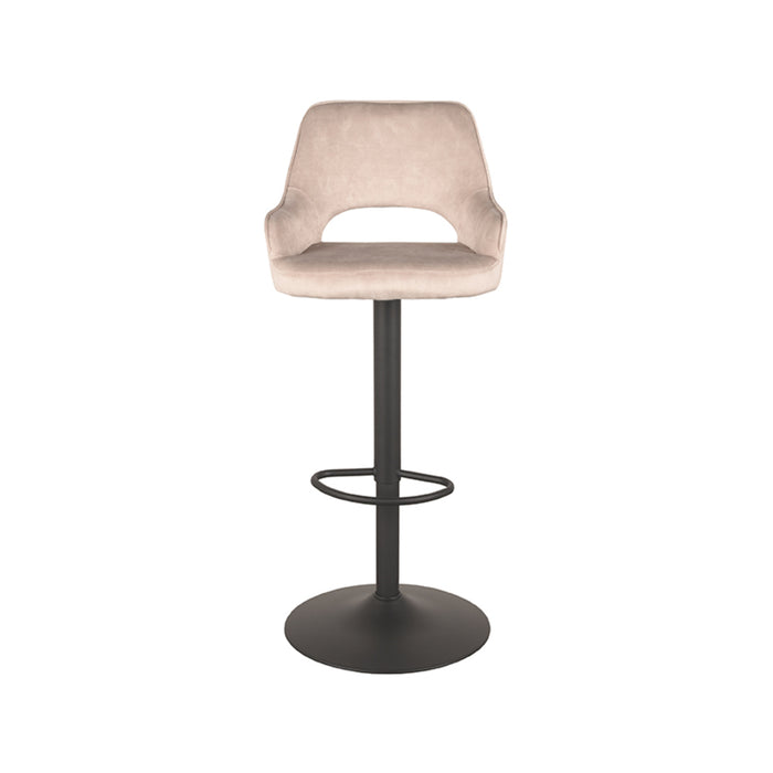 LABEL51 - Barkruk Fer - Naturel Velours - Zwart Metaal