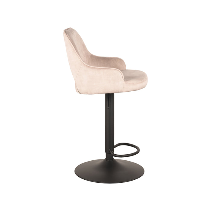 LABEL51 - Barkruk Fer - Naturel Velours - Zwart Metaal