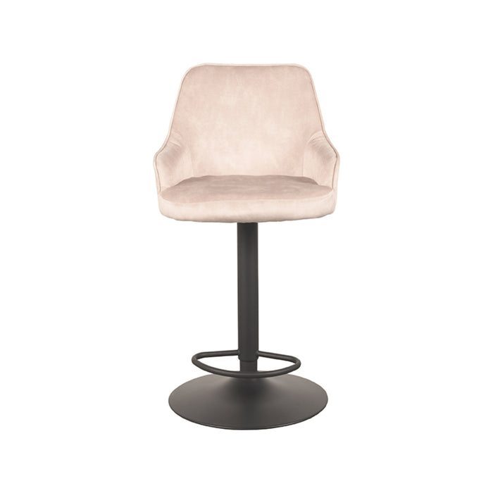 LABEL51 - Barkruk Fender - Naturel Velours - Zwart Metaal