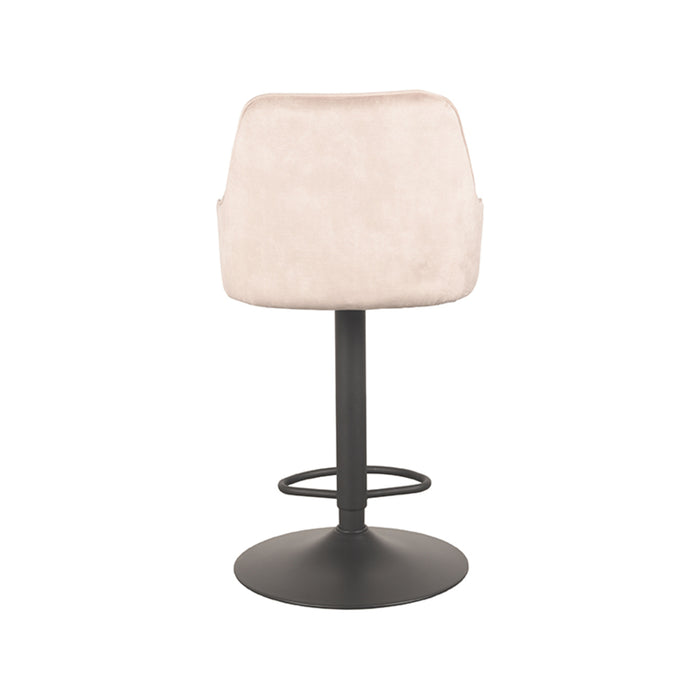 LABEL51 - Barkruk Fender - Naturel Velours - Zwart Metaal
