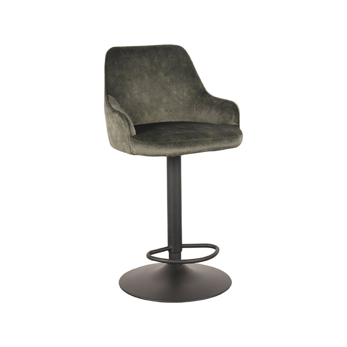 LABEL51 - Barkruk Fender - Hunter Velours - Zwart Metaal