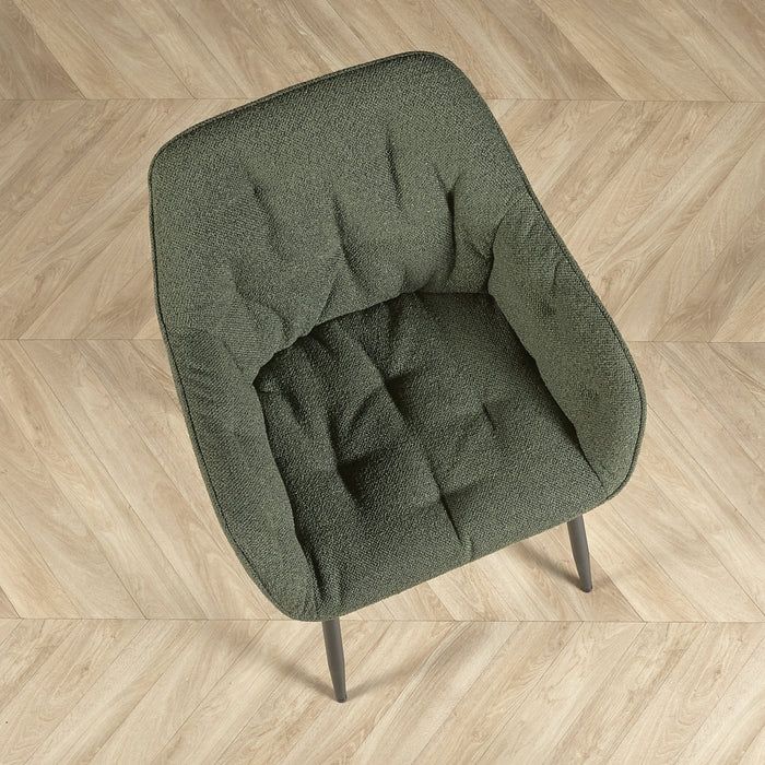 Eetkamerstoel Leende - Groen - Textiel