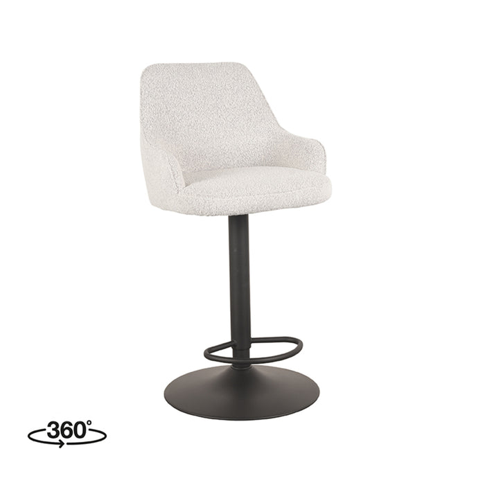 LABEL51 - Barkruk Fender - Champagne Boucle - Zwart Metaal