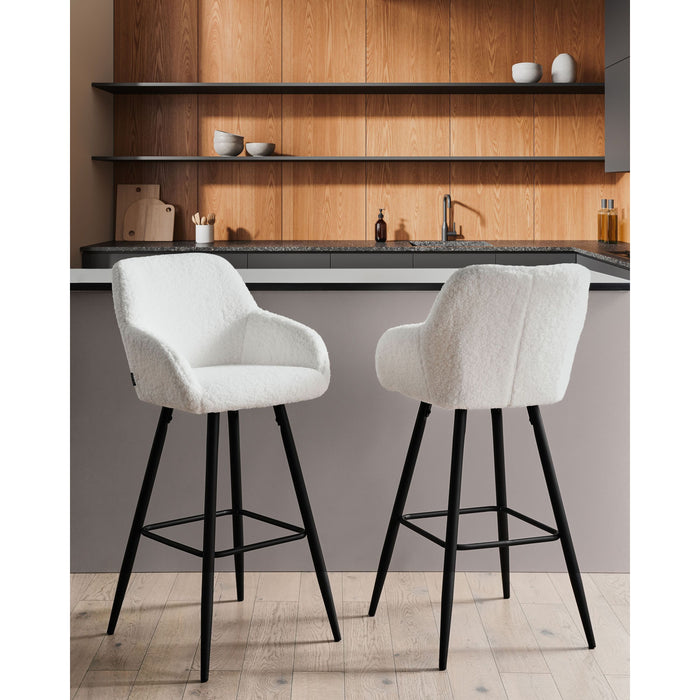 Beliani - CASMALIA - Barkruk set van 2 - Gebroken wit - Off-white