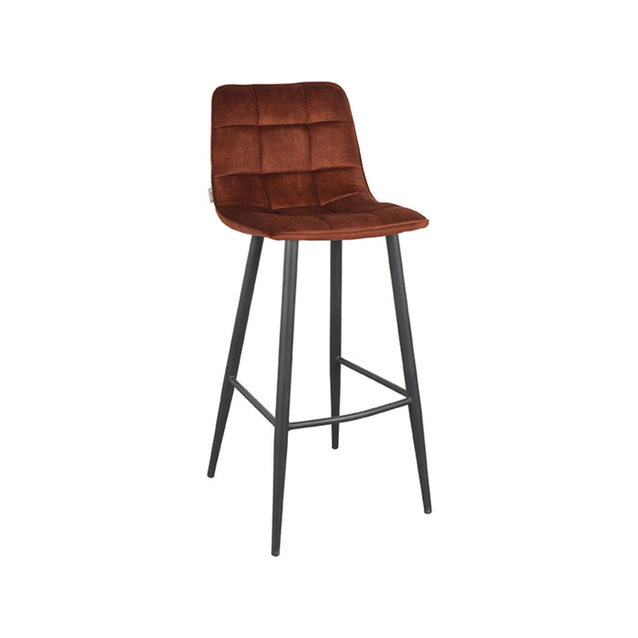 LABEL51 - Barkruk Jelt Hoog - Rust Velours - Zwart Metaal