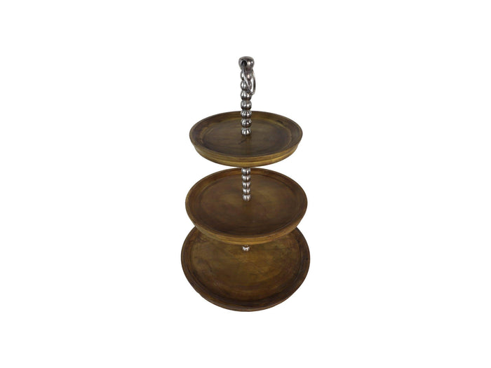 Etagere - 36x36x60 - Naturel - Mangohout|aluminium