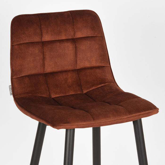 LABEL51 - Barkruk Jelt Hoog - Rust Velours - Zwart Metaal