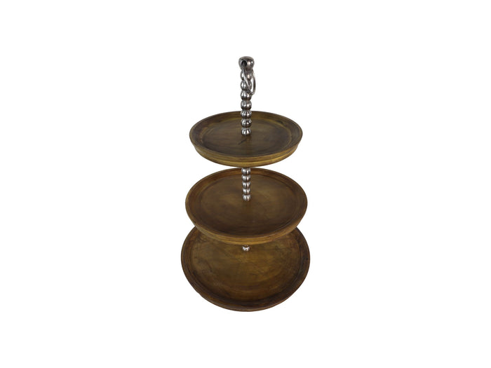 Etagere - 36x36x60 - Naturel - Mangohout|aluminium